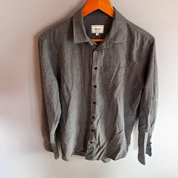 Frank and Oak Men’s Button Down Grey 100% Cotton Shirt Size M - Picture 1 of 9